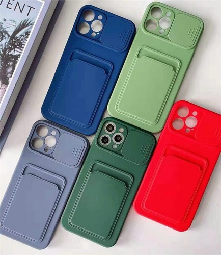 For iPhone 12 11 Pro max XR Case Slide Camera Protector Card Slots Wallet Cover - Picture 4 of 16