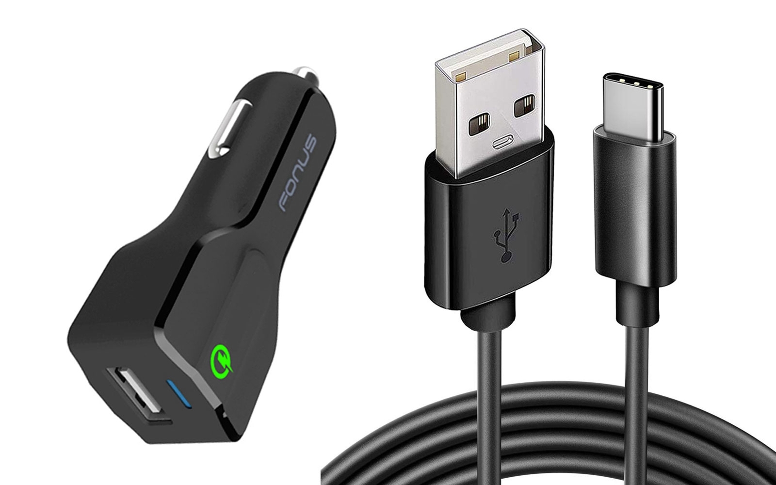 For Samsung Galaxy S24/Ultra/Plus - 18W Fast Car Charger USB Port 6ft Cable