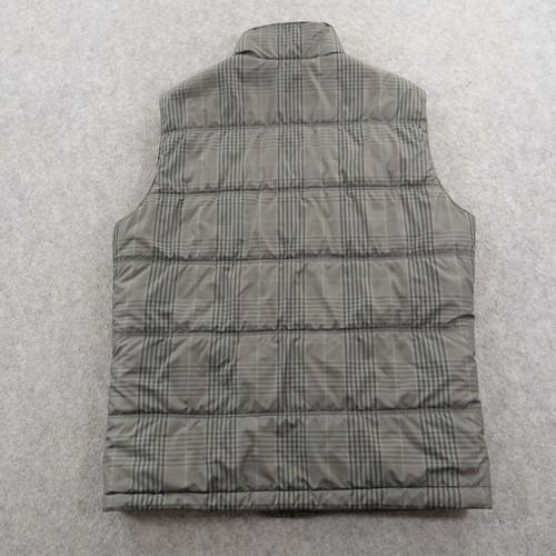 Express Puffer Vest Mens Small Gray Full Zip Pockets Button Mock Neck - Picture 2 of 13