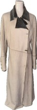 Vintage 90s Versace Sport Beige Microfiber Suede Faux Fur Lined Coat Size 44