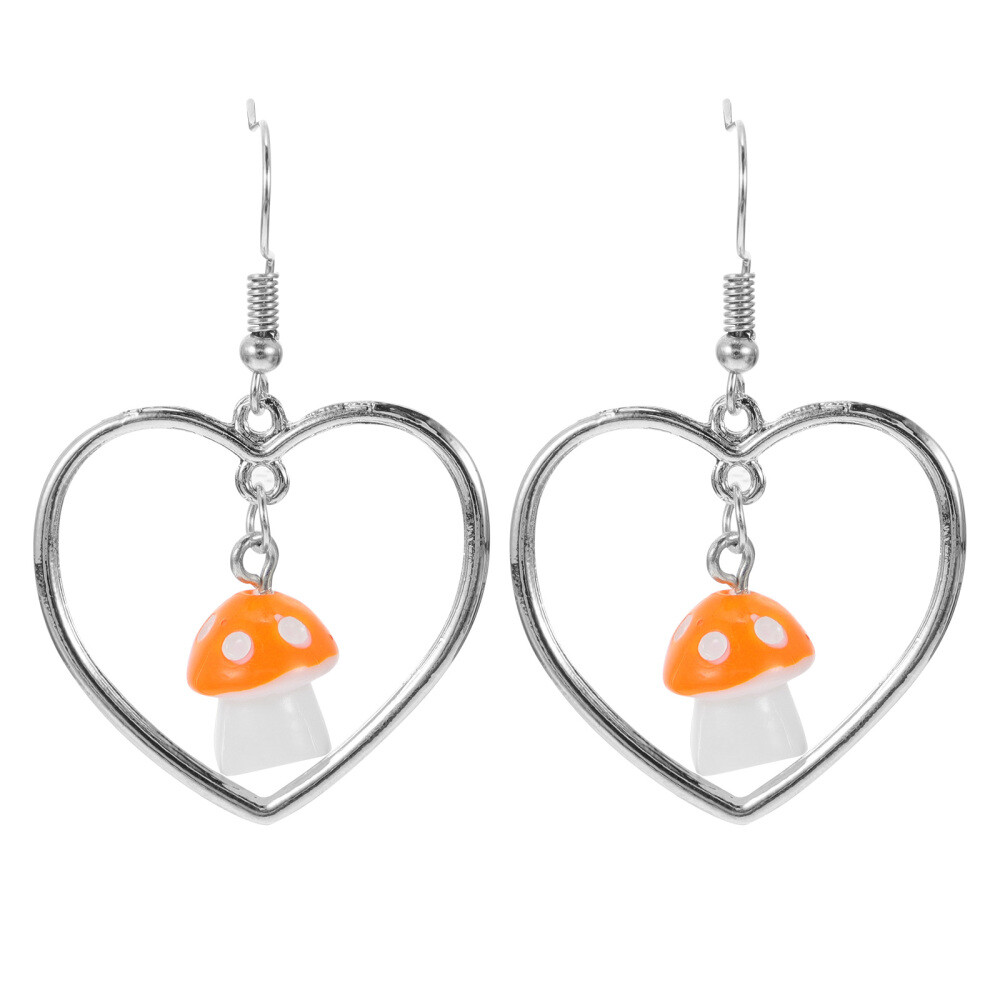 Pendientes Corazón Seta Bisuteria Mujer Accesorios De Joyería