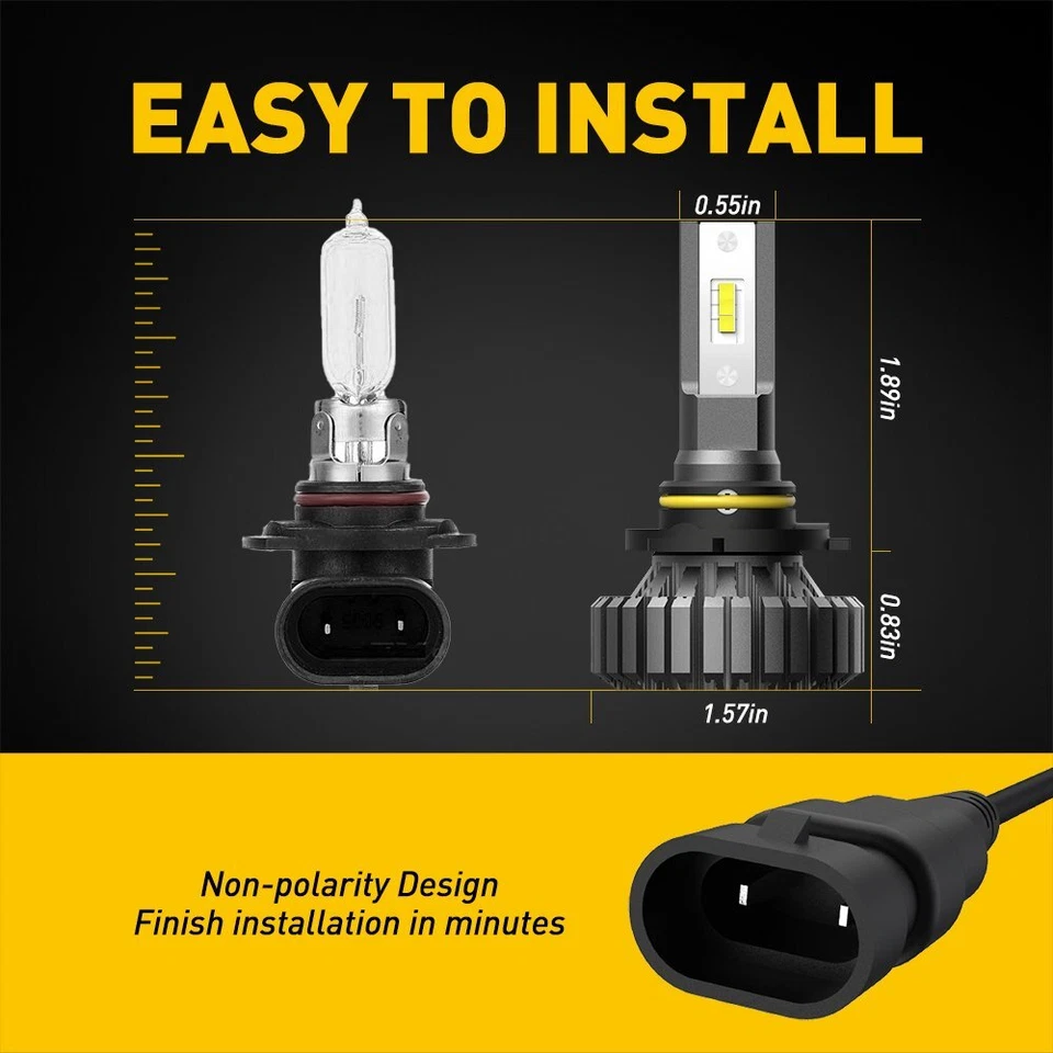 9006 LED Headlight Conversion Bulb Low Beam 6500K White Super Bright 1-10Set - Image 3 of 4
