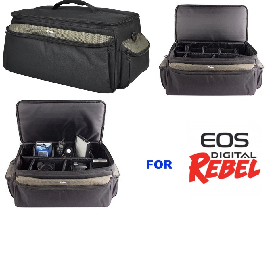 BOLSA FUNDA DIGITAL DSLR VIVITAR RGC-12 PRO PARA CANON EOS REBEL T5 T6 T7 T3 5D 6D Foto 2 de 4