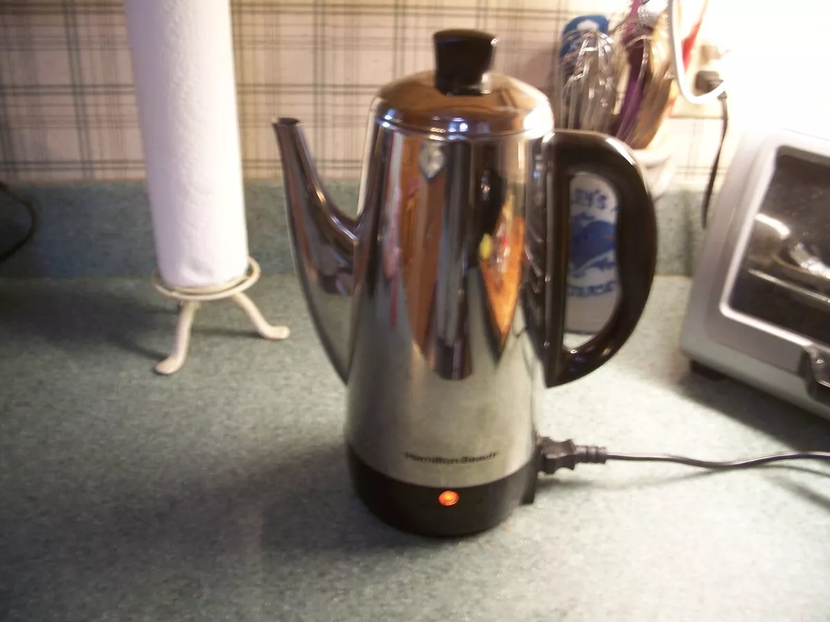 Hamilton Beach 4 - 12 Cup Percolator Coffee Pot # 40616 complete with brew  light