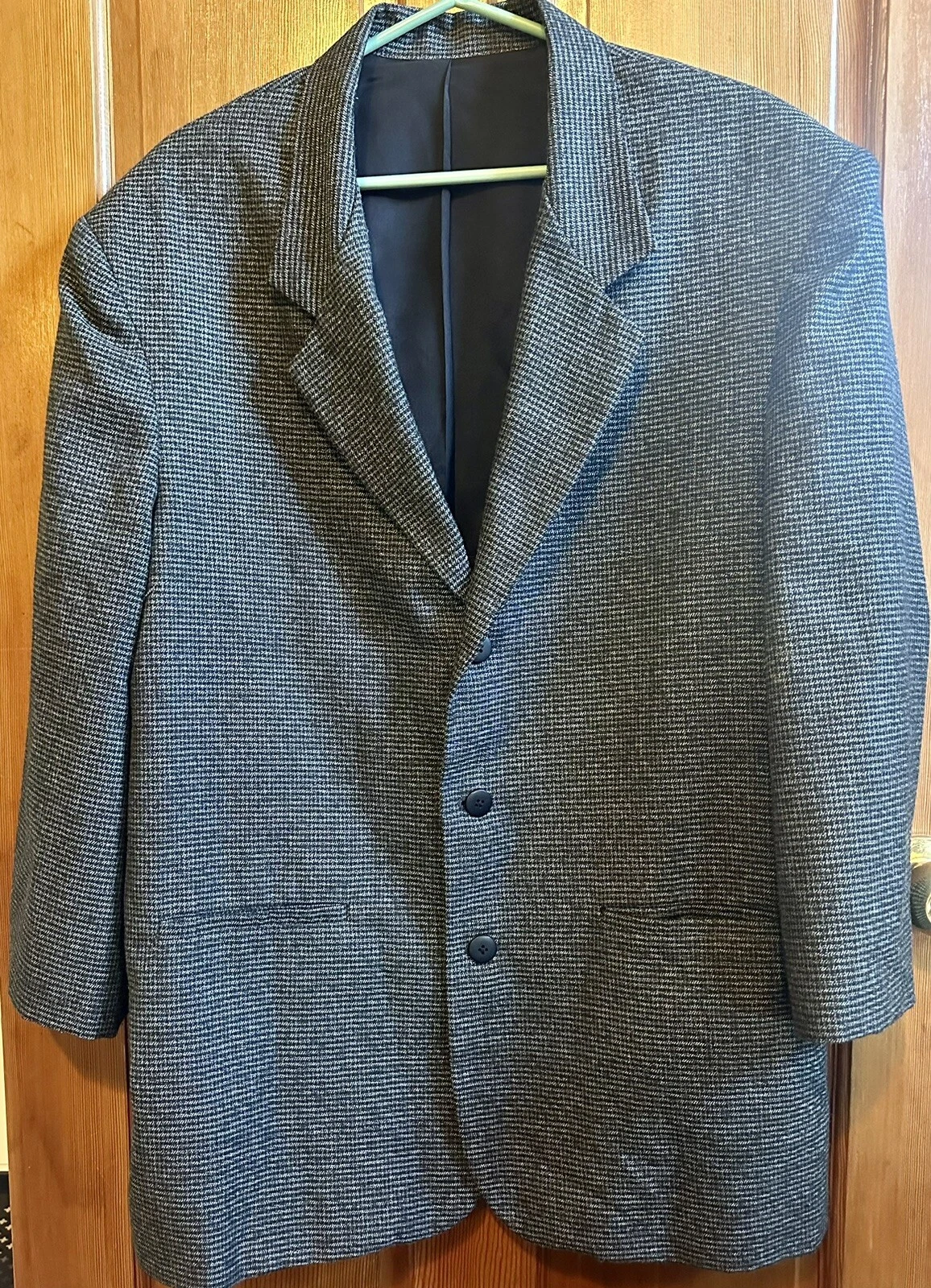 City Streets Men's 44 Gray & Black Tweed Suit Coat Jacket Blazer