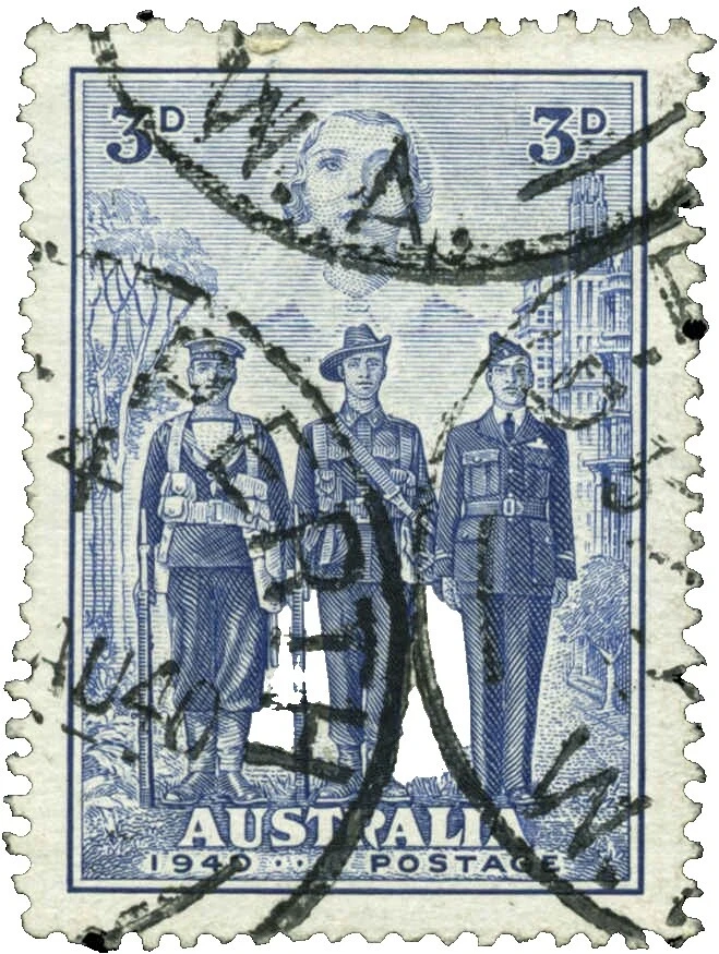 Military, War Used Australian Stamp Individuals