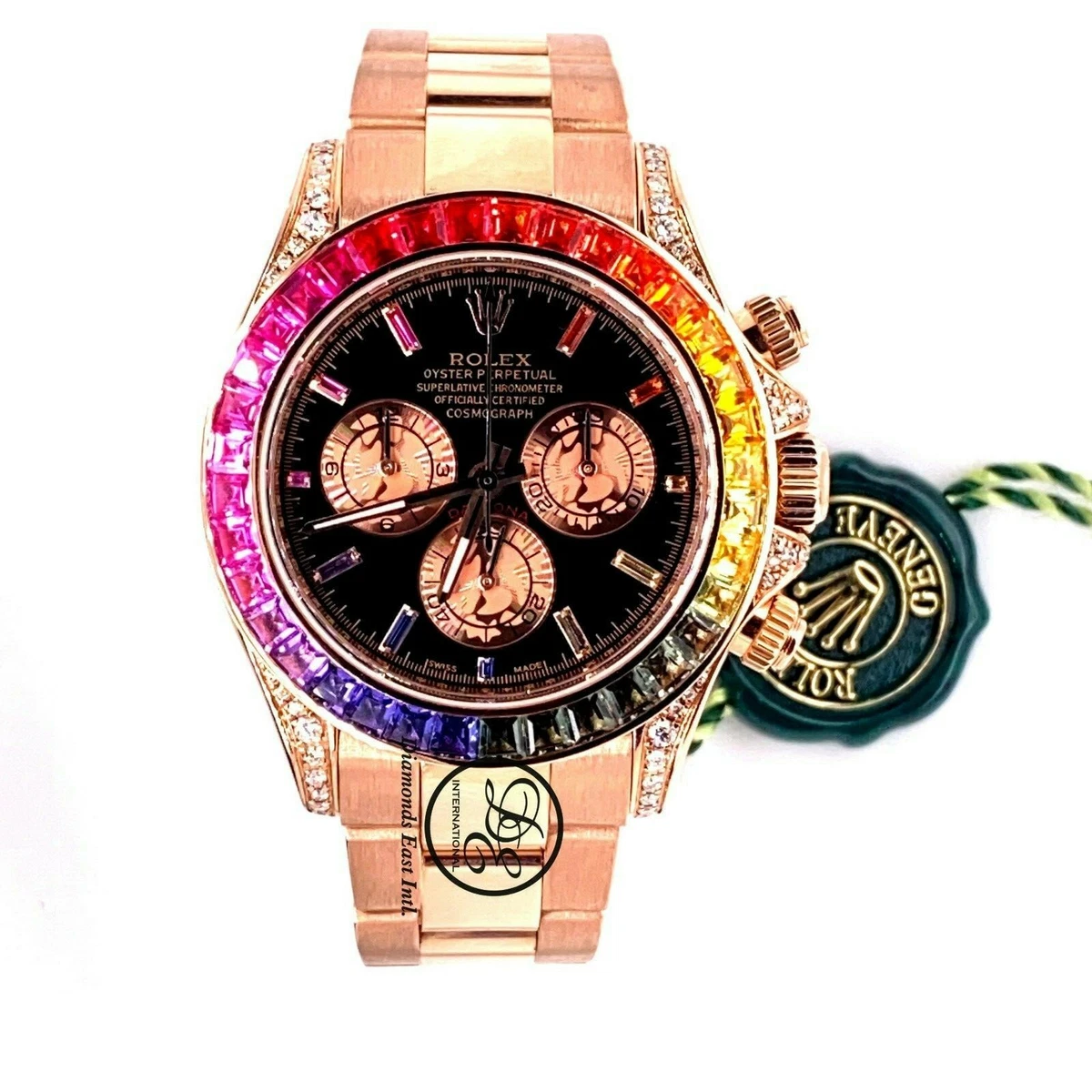 Rolex Daytona 116505 Custom Rainbow Diamonds and Sapphires 18K