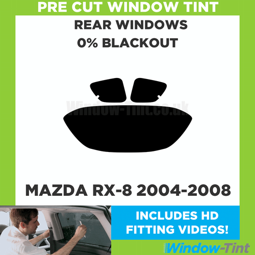 For Mazda RX-8 2004-2008 Pre Cut Window Tint Rear 0% Blackout Film - Picture 1 of 10