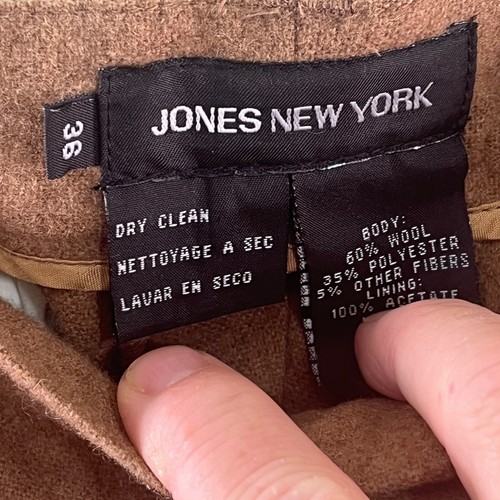 Jones New York Wool Pants Mens 36 Brown Straight Leg Dress - Picture 2 of 8