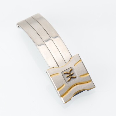 Ebel Sport Classic Steel & Gold Trim 15mm Deployment Clasp Part New Old Stock