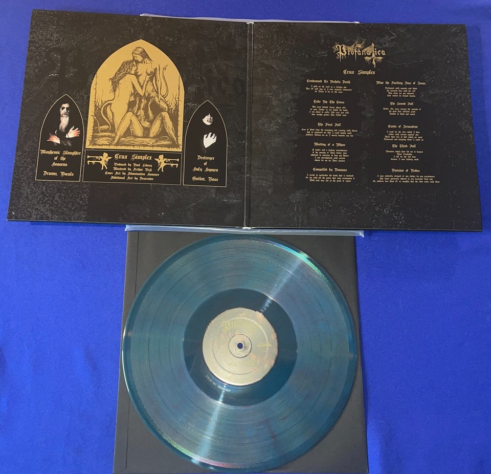 Profanatica Crux Simplex ICE BLUE COLOR LP RECORD VINYL UNPLAYED/NRMINT ...