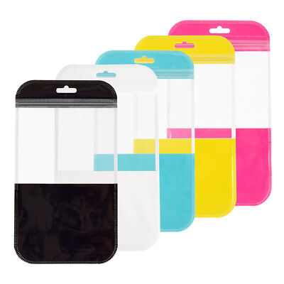 100-200 Clear/Color Flat Repacking Zip Seal Butterfly Hang Hole Packaging Bags