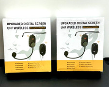 2 Upgraded digital screen UHF wireless microphone headset