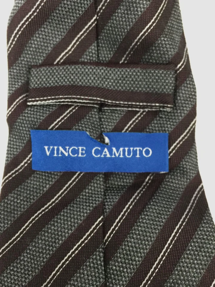 $59 Vince Camuto Para hombres Gris Rayas Mezcla Seda Clásica Corbata Cuello Estrecho 58X3.25 Foto 2 de 3