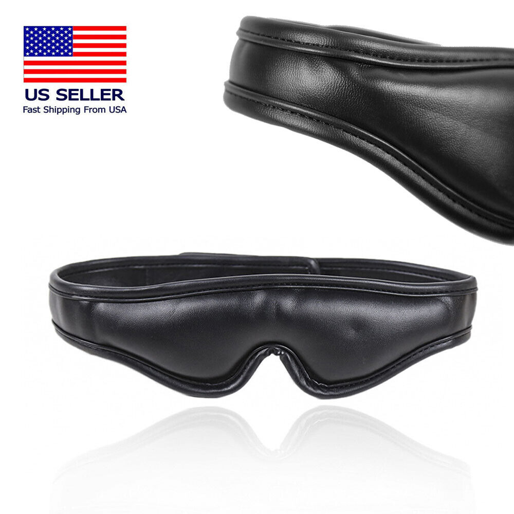 Soft Leather Blindfold Mask Black