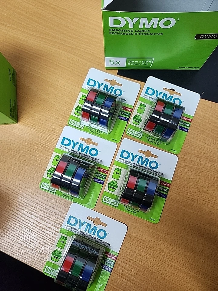 5 Dymo 1741671 Red Green Blue Caption Maker Tape Refill 3/8 W in. x 9.8 L ft New - Image 3 of 4