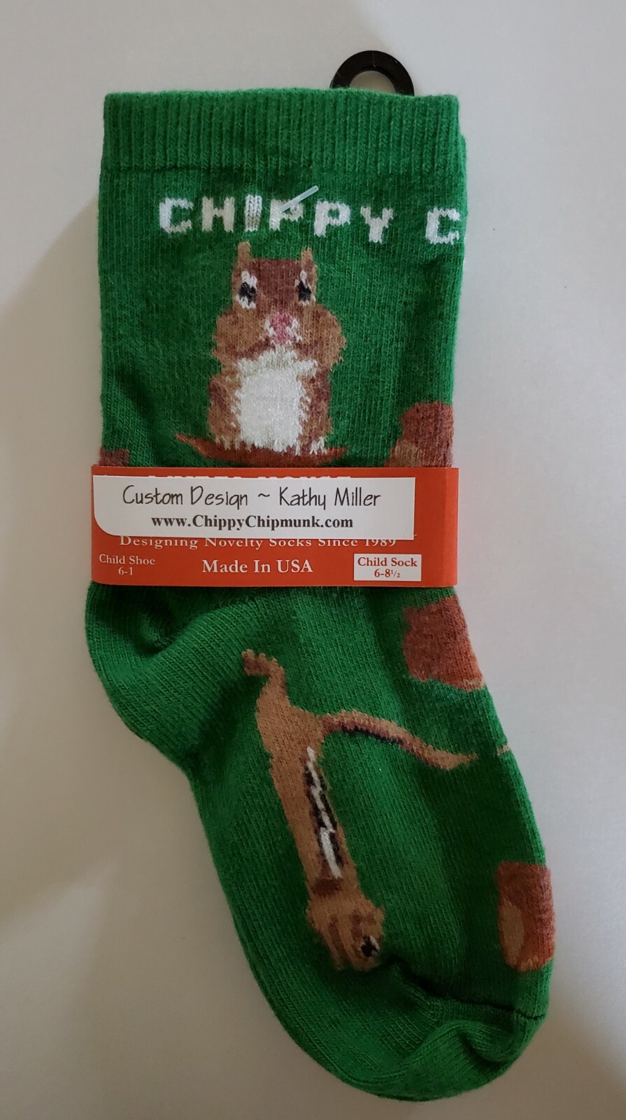 Chipmunk socks child size. Made in USA. Custom designed in 5 sizes! | eBay