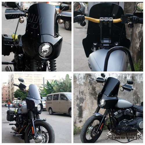 For Harley Dyna FXD Street Bob FXDB Low Rider 06-17 Front Fairing Windshield Kit - Picture 4 of 6
