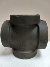 2-1/2" Cast Iron Black CROSS NPT Pipe Fitting CL 125 - MADE IN USA - FACTORY NEW