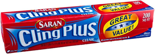 Cling plus Plastic Wrap, 200 Sq Ft, 1 Count (Pack of 1)