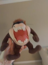 1995 Ace Novelty Company Tasmanian Devil Looney Tunes Warner Bros Plush Toy 10"H