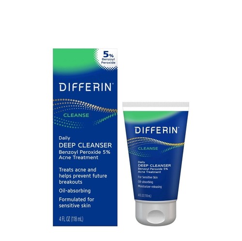 Differin Daily Deep Cleanser Acne Treatment 5% Benzoyl Peroxide 4 Fl Oz Exp06/25
