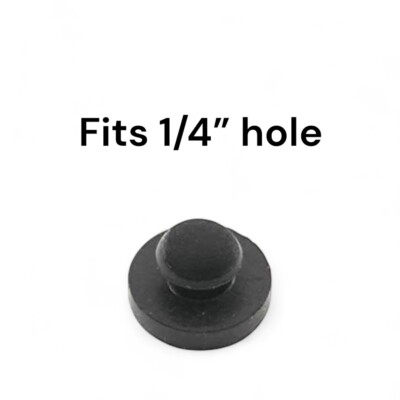 Fits 1/4'' Hole - 9/16'' Diam - 1/8'' Panel Thickness - Push-in Stem Rubber Bumper