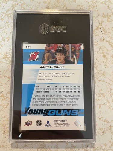 2019-20 Upper Deck - Young Guns #201 Jack Hughes (RC) SGC 10 - Picture 2 of 2