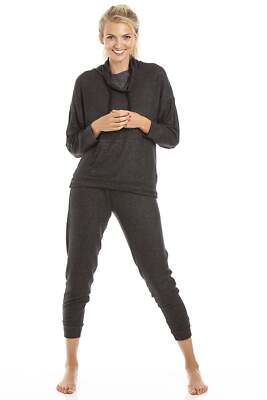Camille Lush Long Sleeve Lightweight Cowl Neck Knitted Hacci Pyjama Set