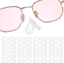 24 Pairs Silicone Nose Pads Covers Slip-on Eyeglasses Nose Bridge White Anti-...