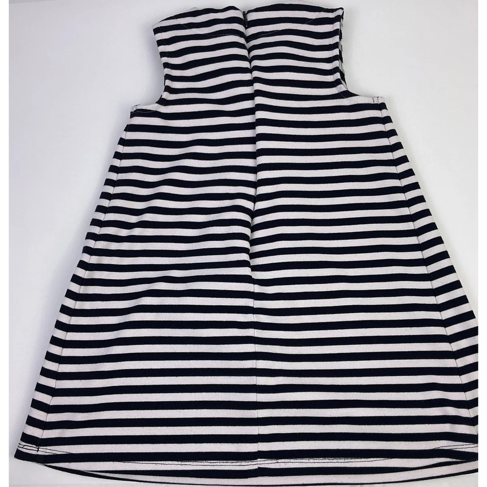 Vestido Savannah Niñas Azul Marino Blanco a Rayas Talla 6 Cuentas Cuello Floral Sin Mangas Foto 2 de 4