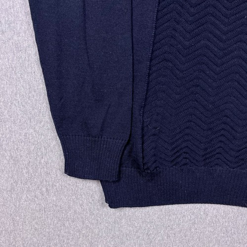 KJUS Maglione Uomo 50 Medium Linard Maglia Mezza Zip Misto Lana Blu Navy Golf - Foto 4 di 12