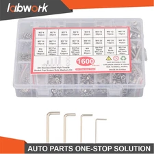 Labwork 1600 Pcs M2-M5 Metric Screw Assortment, 304 Stainless Steel Bolts