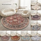 Retro Round Carpet Boho Living Room Bedroom Bedside Mat Circular Area Rug Decor/