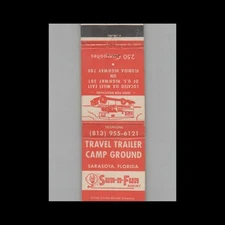 Matchbook Cover Sun-n-Fun Resort Sarasota FL