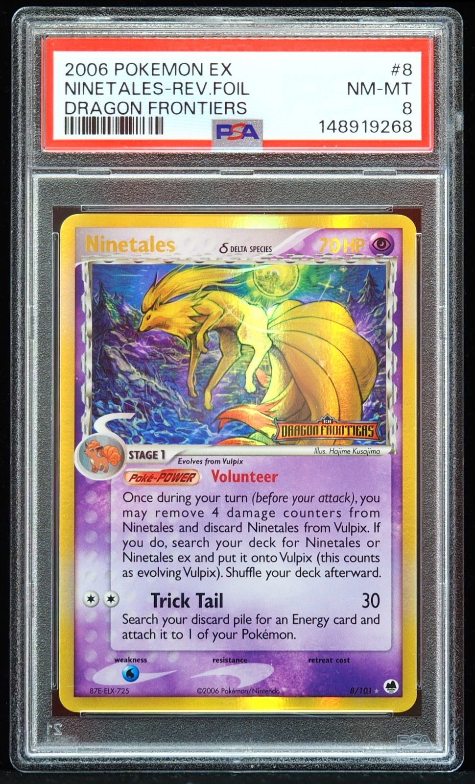 2006 Ninetales Rev-Holo #8/101 Dragon Frontiers PSA 8 Pokemon Card