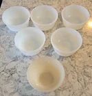 Vintage Fire King Fruit Dessert Cups Cup Bowl White 6 oz 1940's 1960's Lot of 6