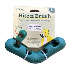 Woof Bite N' Brush Dog Chew Toy Toothbrush Teeth Cleaning, Size Large
