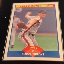Score 1989 Dave West Rookie #650 New York Mets Major League Baseball MLB Card. rookie card picture
