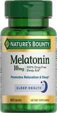 Melatonin, 100 Drug-Free Sleep Aid, Dietary Supplement, 10 mg, 60 Count
