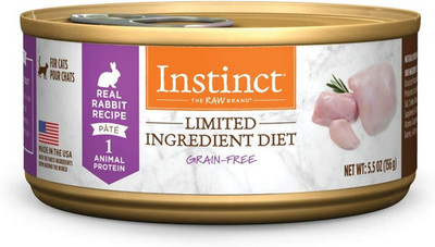 Limited Ingredient Diet, Natural Wet Cat Food, Grain Free Recipe - Real Rabbit,