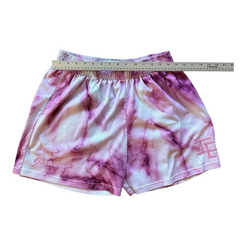 Pantaloncini Inaka Power rosa tie-dye mesh sollevamento palestra tasche atletiche taglia XL - Foto 8 di 8