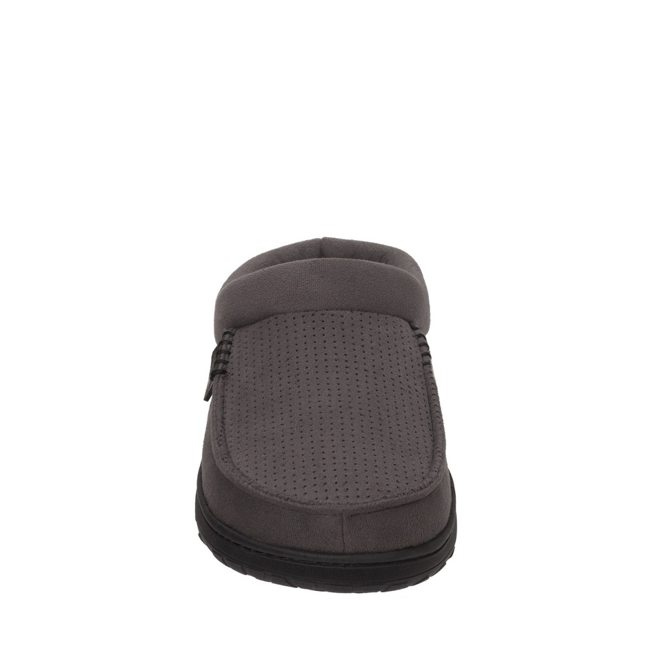 Dearfoams Brendan Pantofole Uomo In Memory Foam - Modello Indoors/Outdoors, Tomaia In MicroSuede, Suola Resistente, Nero, Medium - 2