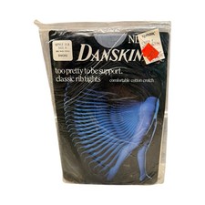 1984 Danskin 213 Smoke Women's Size A Classic Rib Support Tights