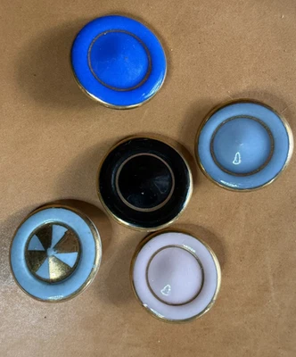 5 BOUTONS COLLECTION MODE - porcelaine - dorure - Photo 1/4