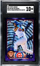 2023 Topps Chrome Nelson Velazquez Purple Sonar #82 SGC 10 Baseball