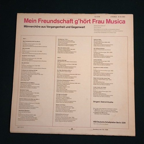 Meine Freundschaft G'hört Frau Musica (1974 Vinyl LP) ETERNA 8 25 963 Germany - Bild 2 von 10