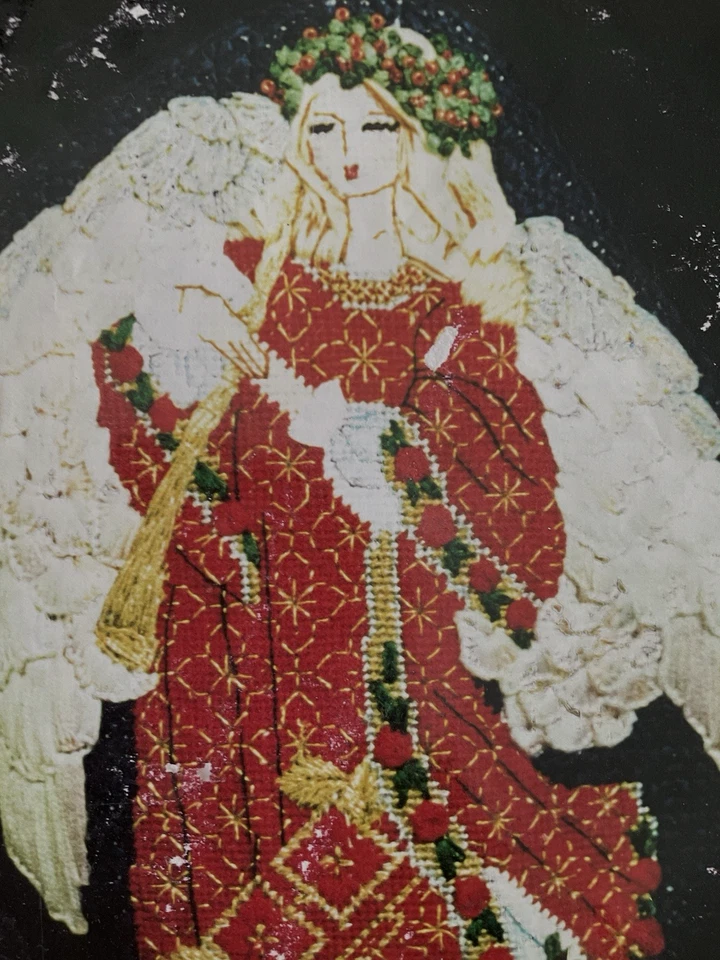 Joan Thomasson Carmesí Treetop Angel Needlepoint Stitch Guide 1996 SIN Lienzo Foto 2 de 4