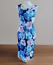 Artigiano blue floral sleeveless dress Fits size 10-12 Boho See additional info