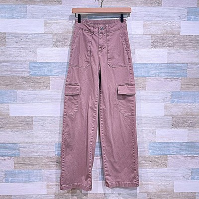 WILD FABLE High Rise Straight Leg Cargo Pants Brown Cotton Stretch Womens XXS